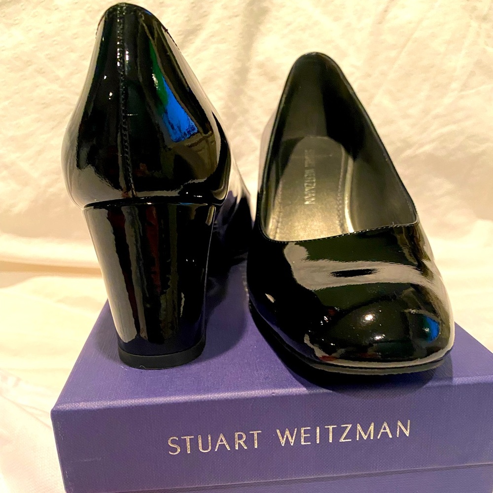 STUART WEITZMAN MARYMID BLACK PATENT SIZE 9